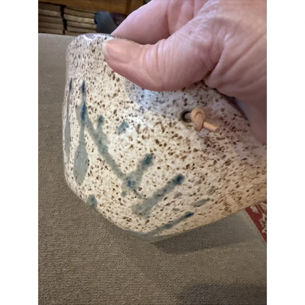 Vintage Handmade Hanging Planter Signed 8